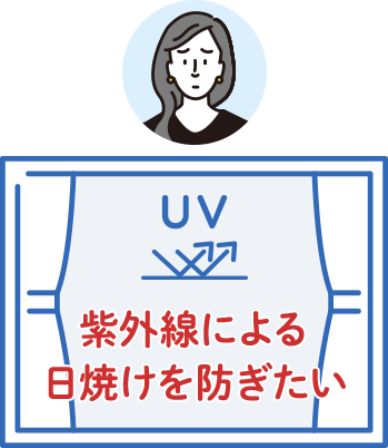 紫外線による日焼けを防ぎたい